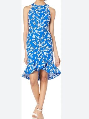 Shoshanna Blue  Floral Dress - Size 00/XXS